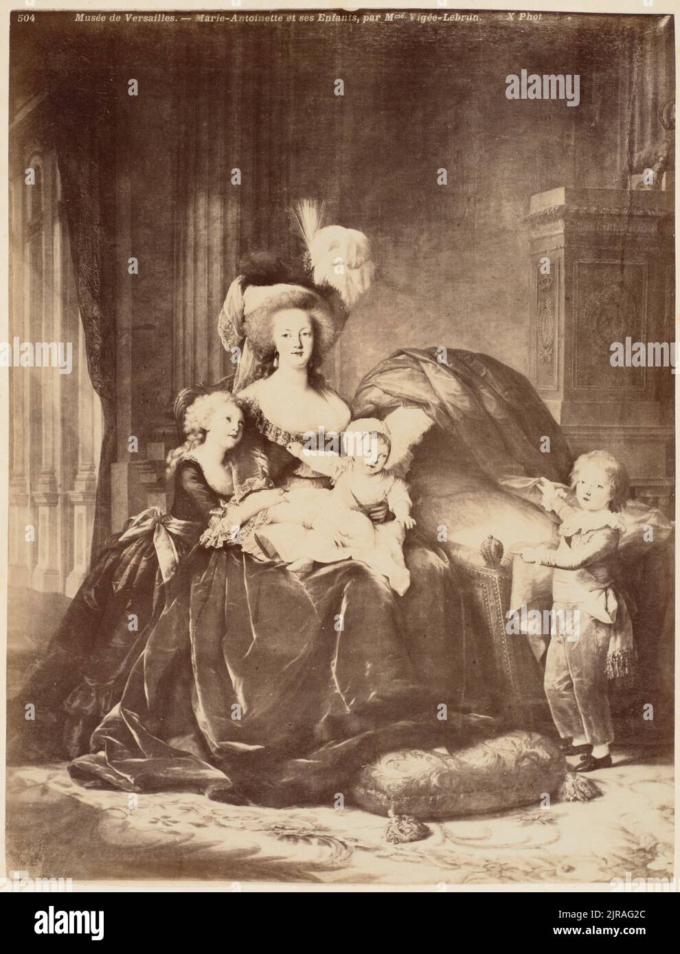 Queen Marie Antoinette in court dress, by Élizabeth Vigée-Lebrun on display in the Petit Trianon