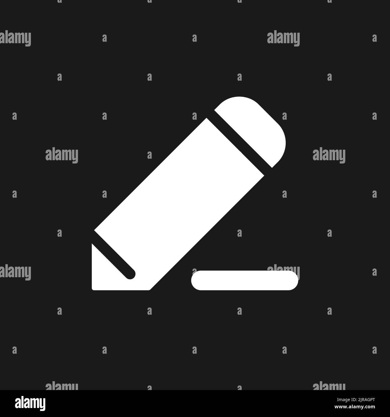 Pencil dark mode glyph ui icon Stock Vector