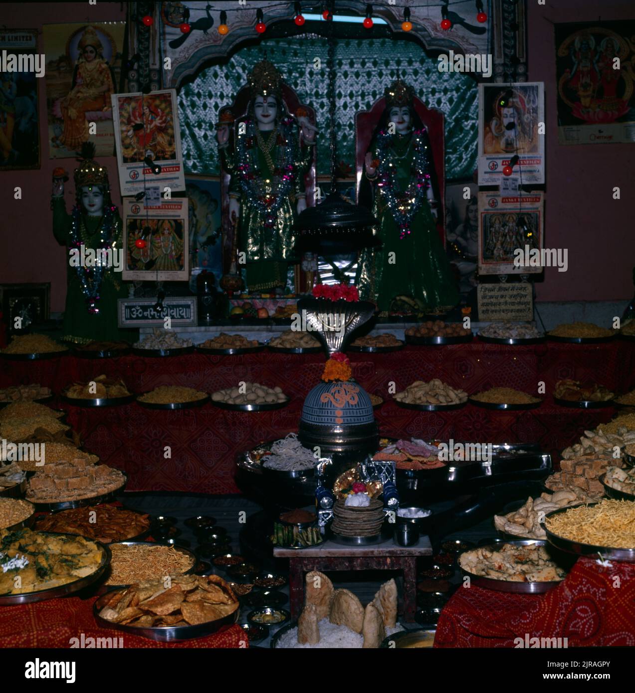 Shiv and Shakti Idols with Chappan Bhog Stock Photo