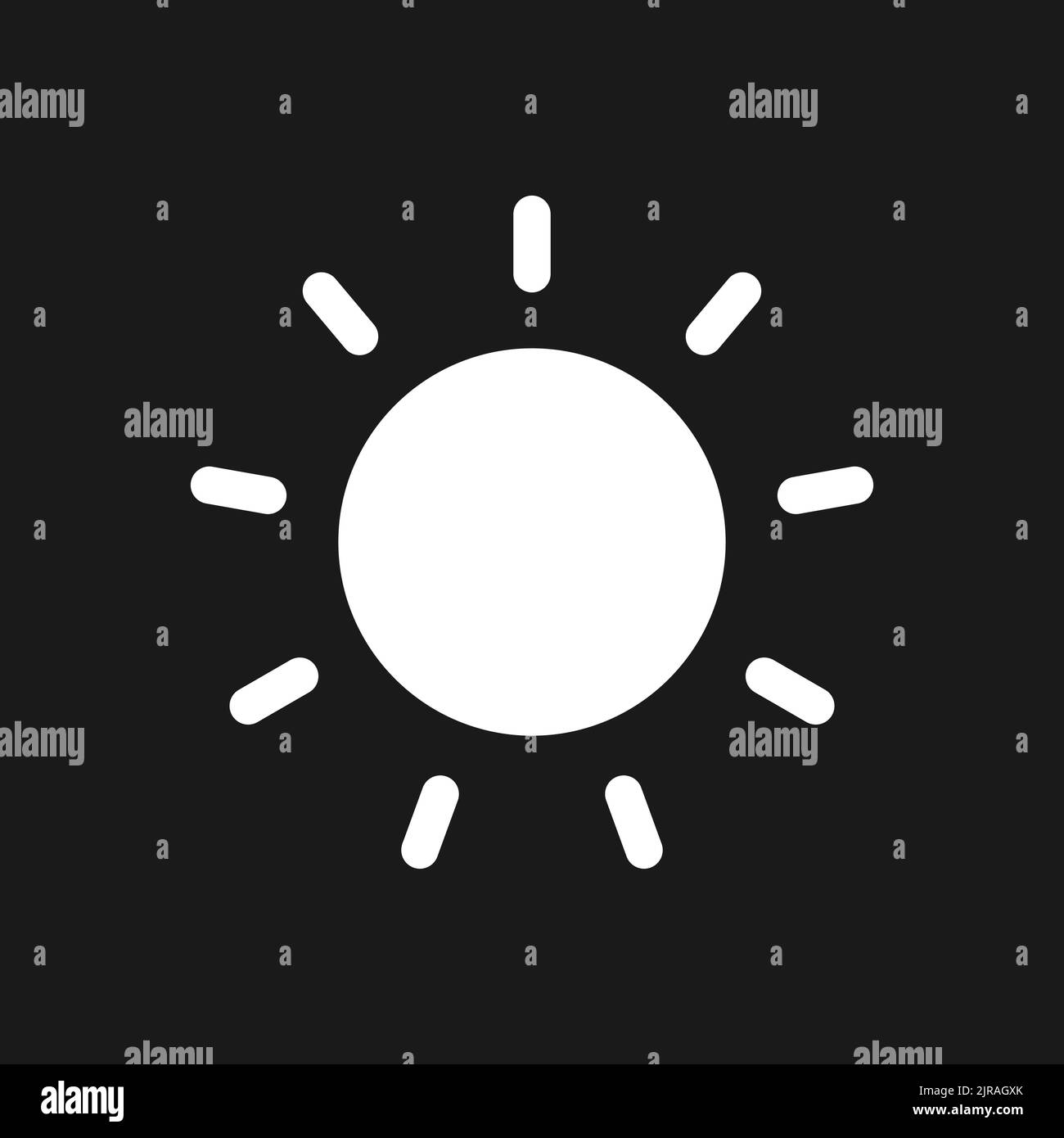 Sun dark mode glyph ui icon Stock Vector