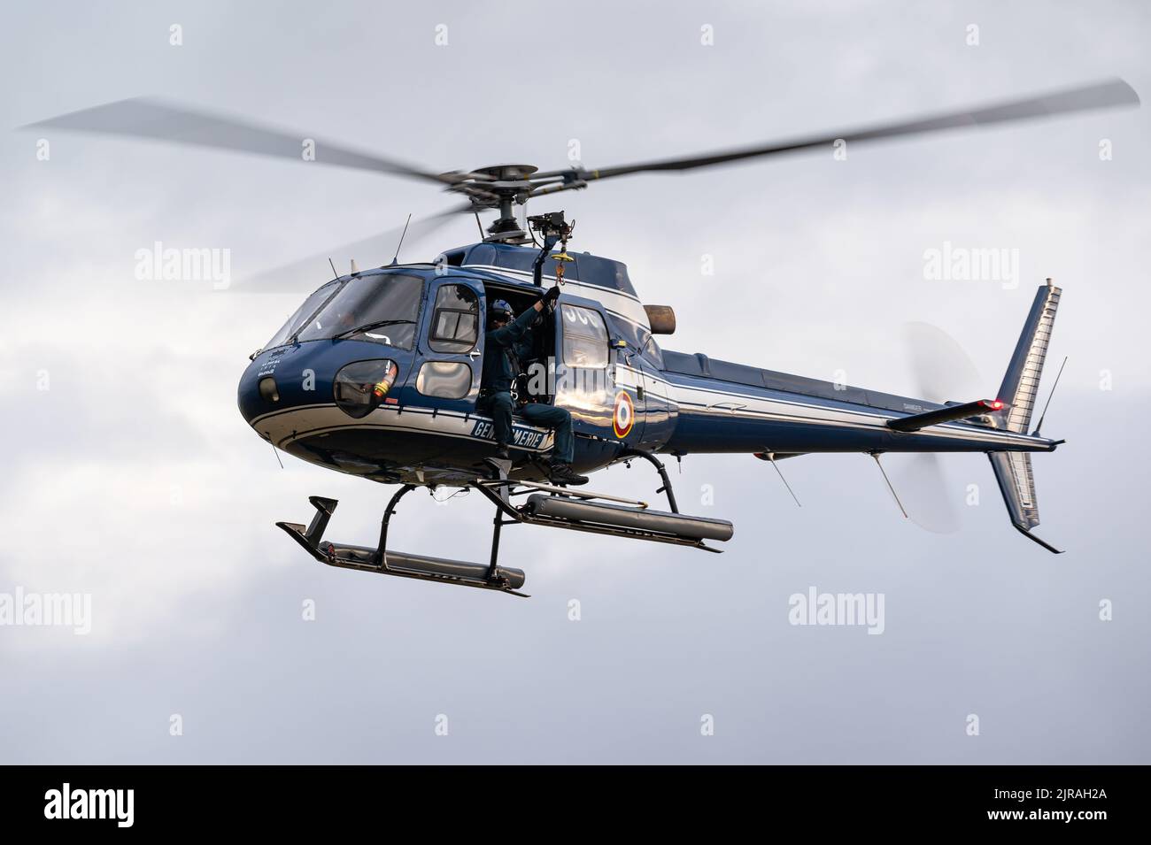 A Eurocopter AS350 Écureuil police helicopter of the French Gendarmerie Nationale. Stock Photo