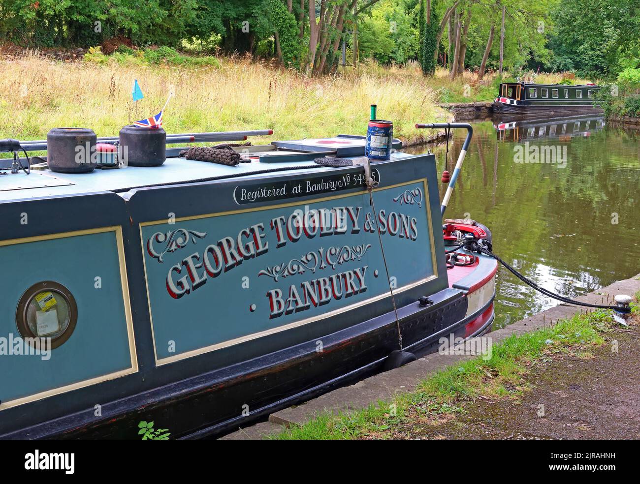 George Tooley & sons, Banbury barge moored at Vale of Llangollen, Trevor, Llangollen, Wales, UK,  LL20 7TP Stock Photo