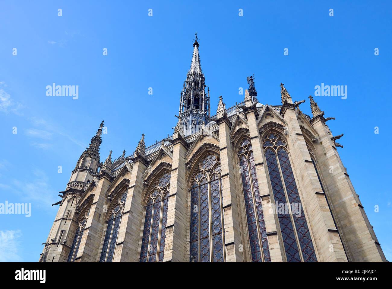 The Sainte-Chapelle is a royal chapel in the Gothic style in Paris Stock Photo