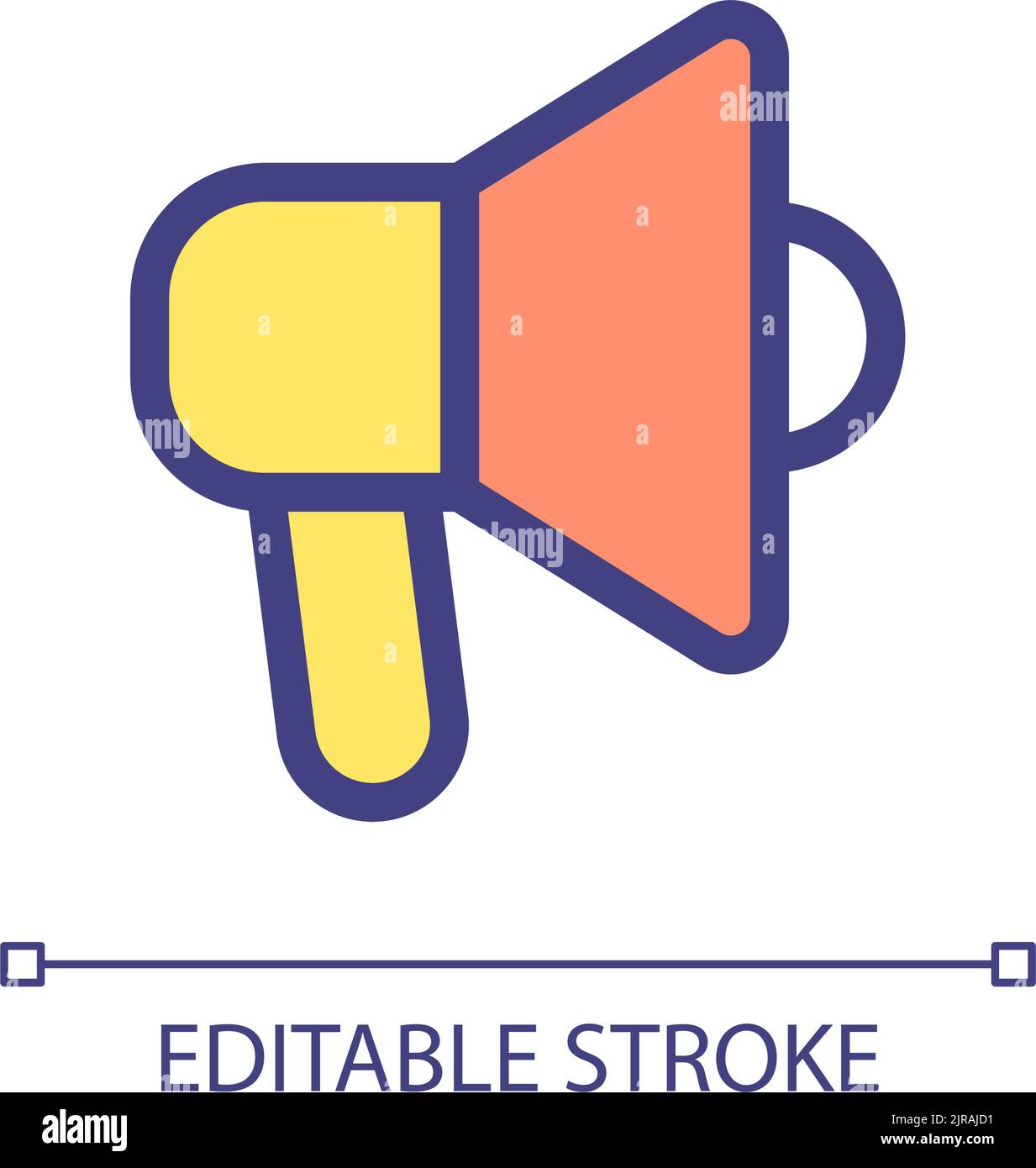 Handheld megaphone pixel perfect RGB color ui icon Stock Vector Image