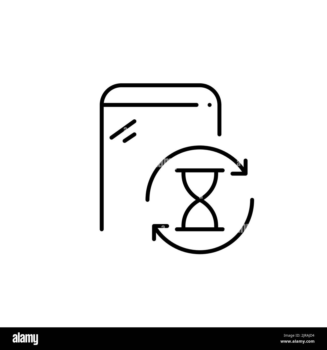 Screen time limit on smartphone. Pixel perfect, editable stroke line