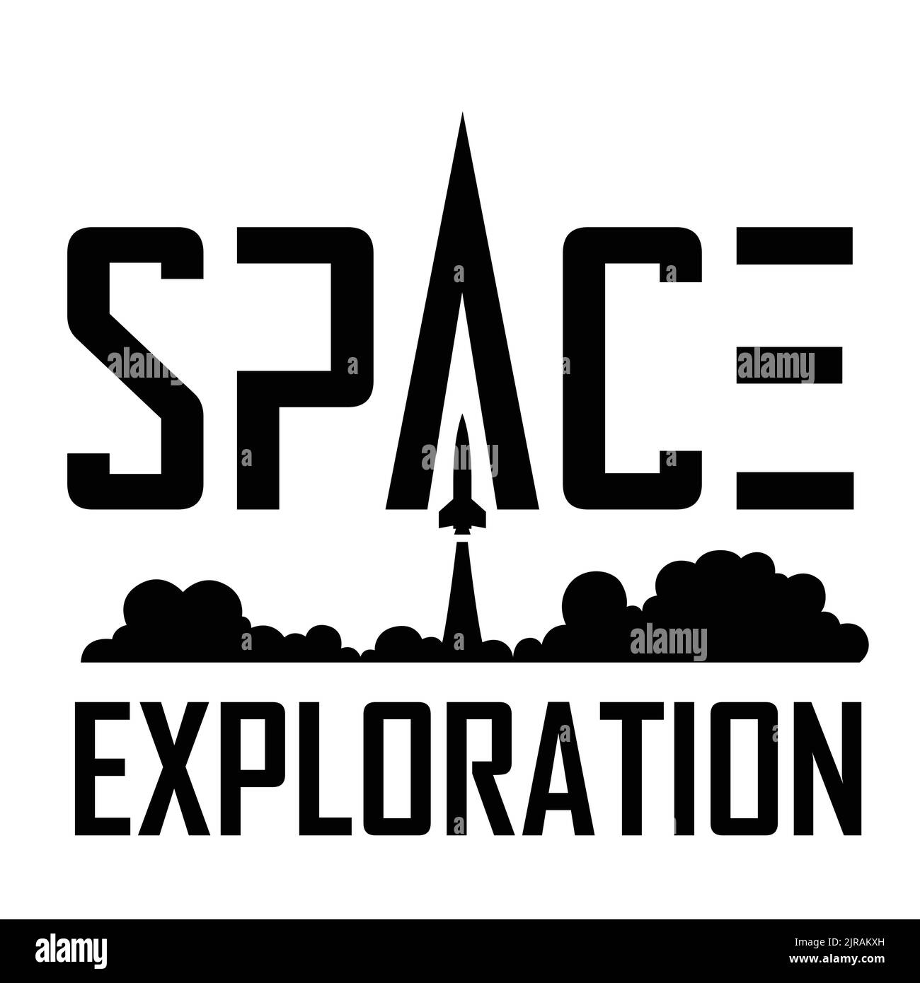 illustration-of-space-exploration-logo-with-futuristic-text-stock
