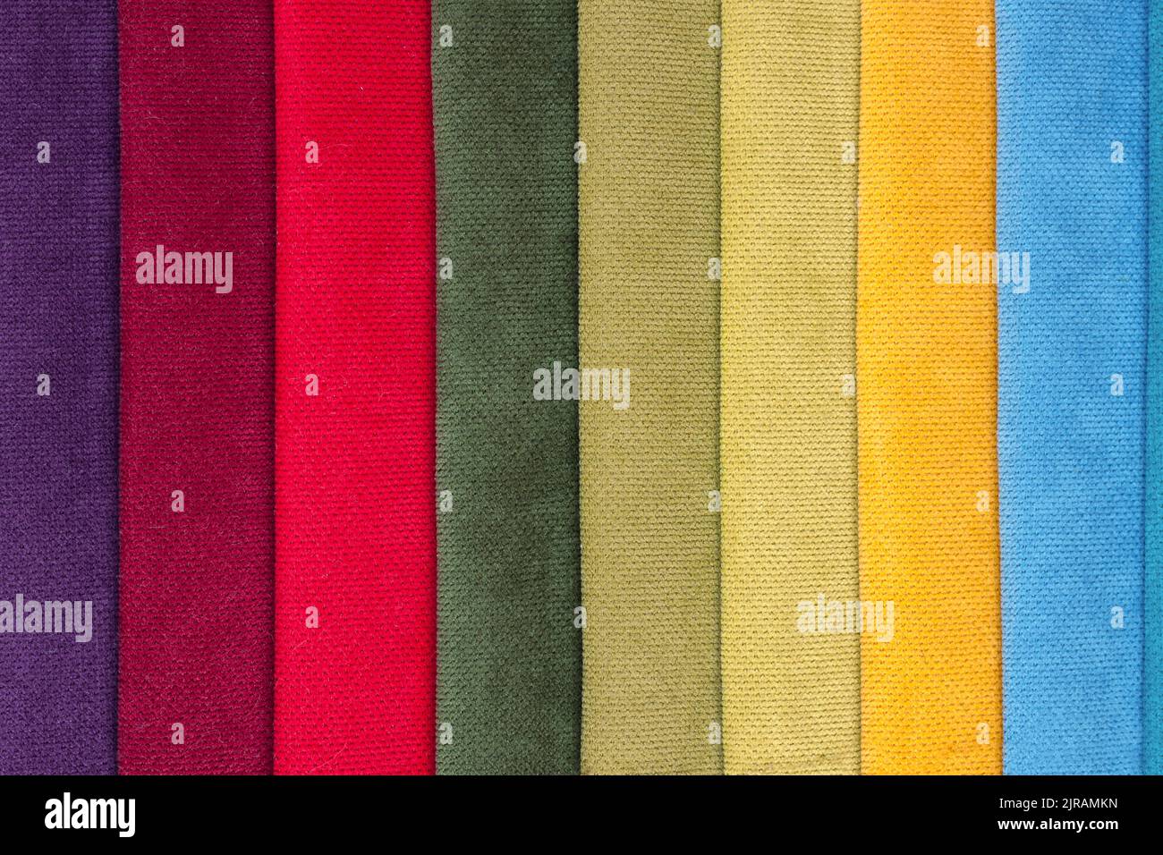 Color samples of the upholstery fabric in the assortment. palette of