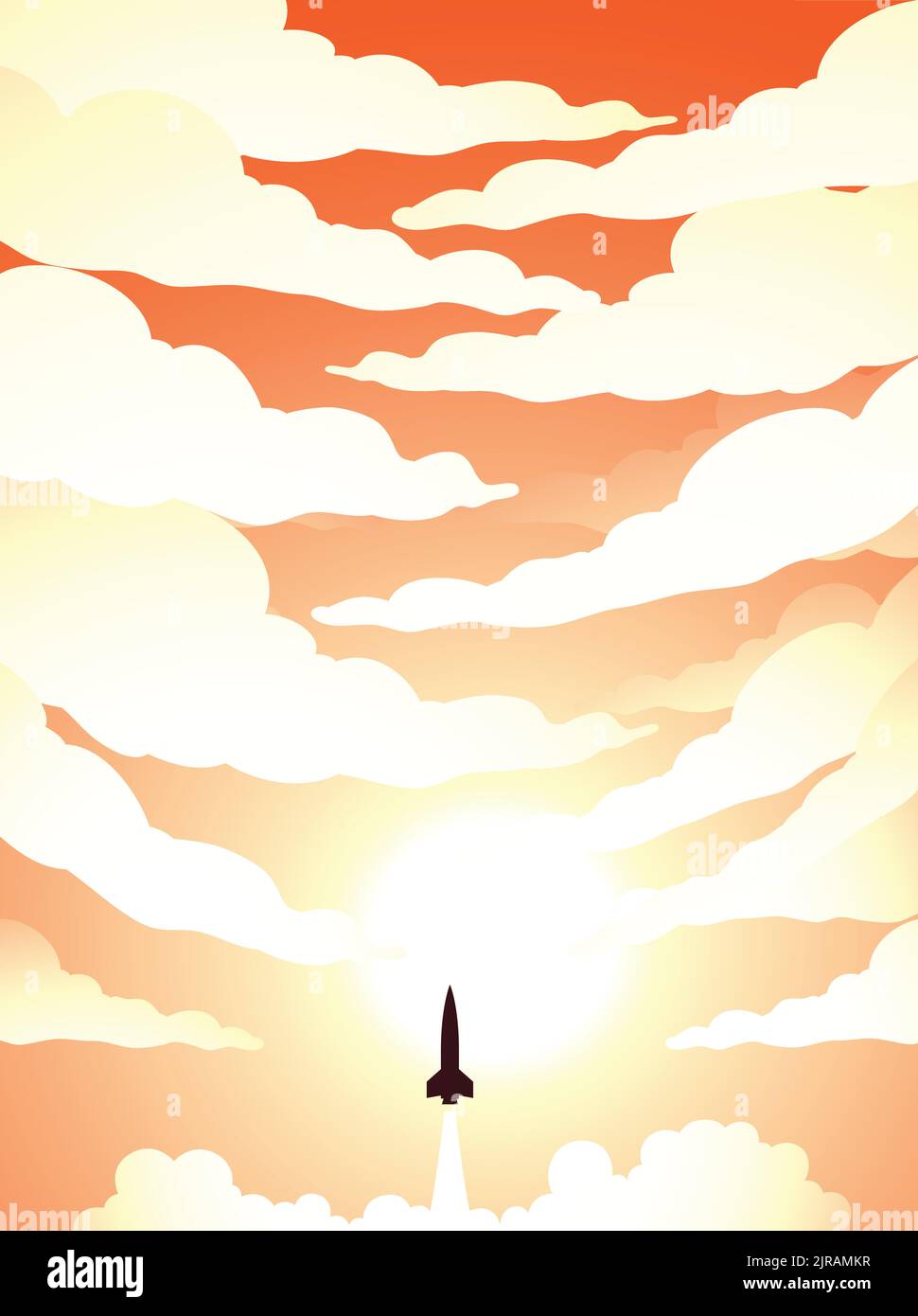 Space rocket over sky Stock Vector Images - Alamy