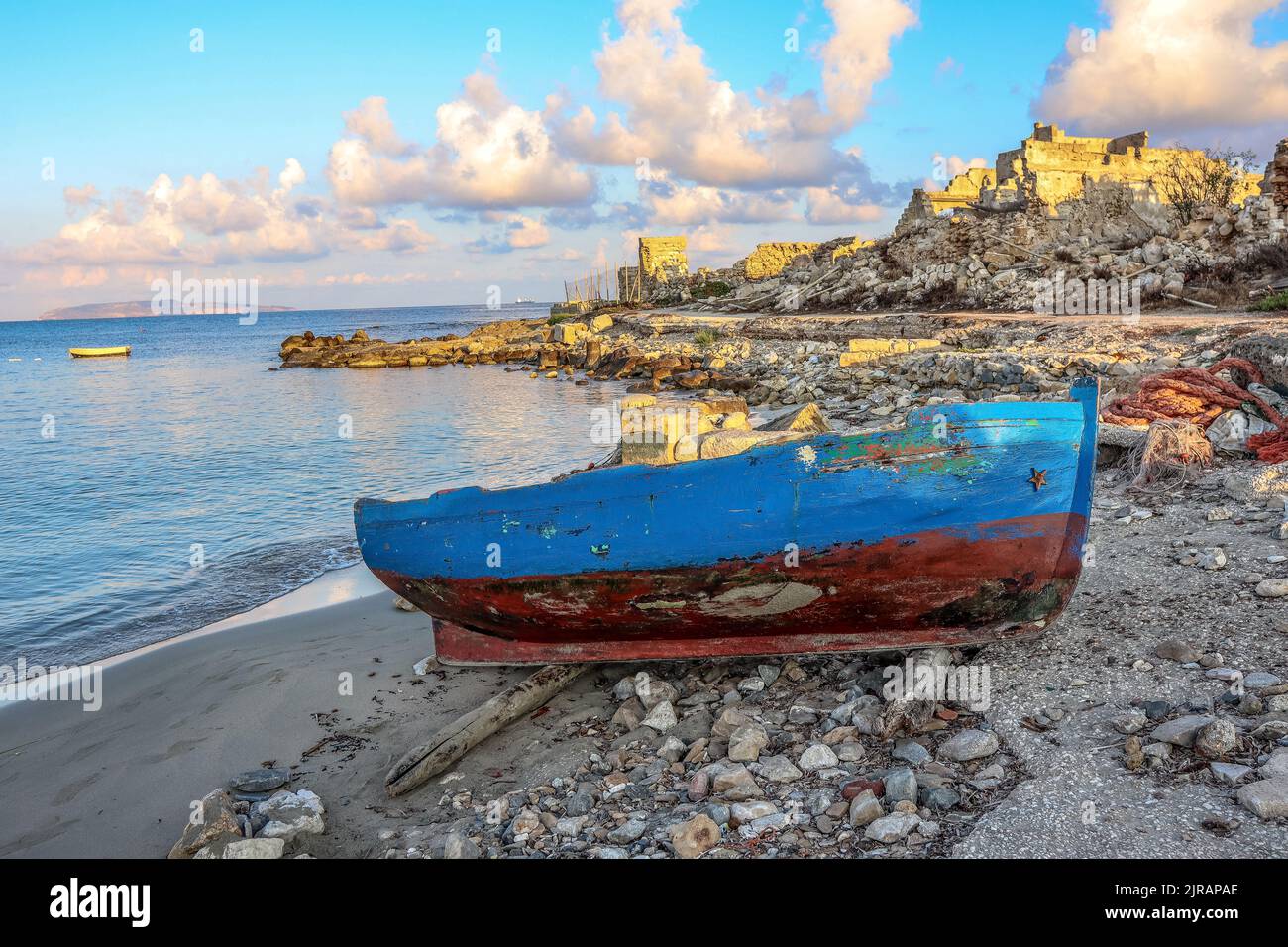 The city of Trapani in Sicily, is one of the most beautiful place of the island, is famous for its crystal sea and its wonderful coasts. Stock Photo