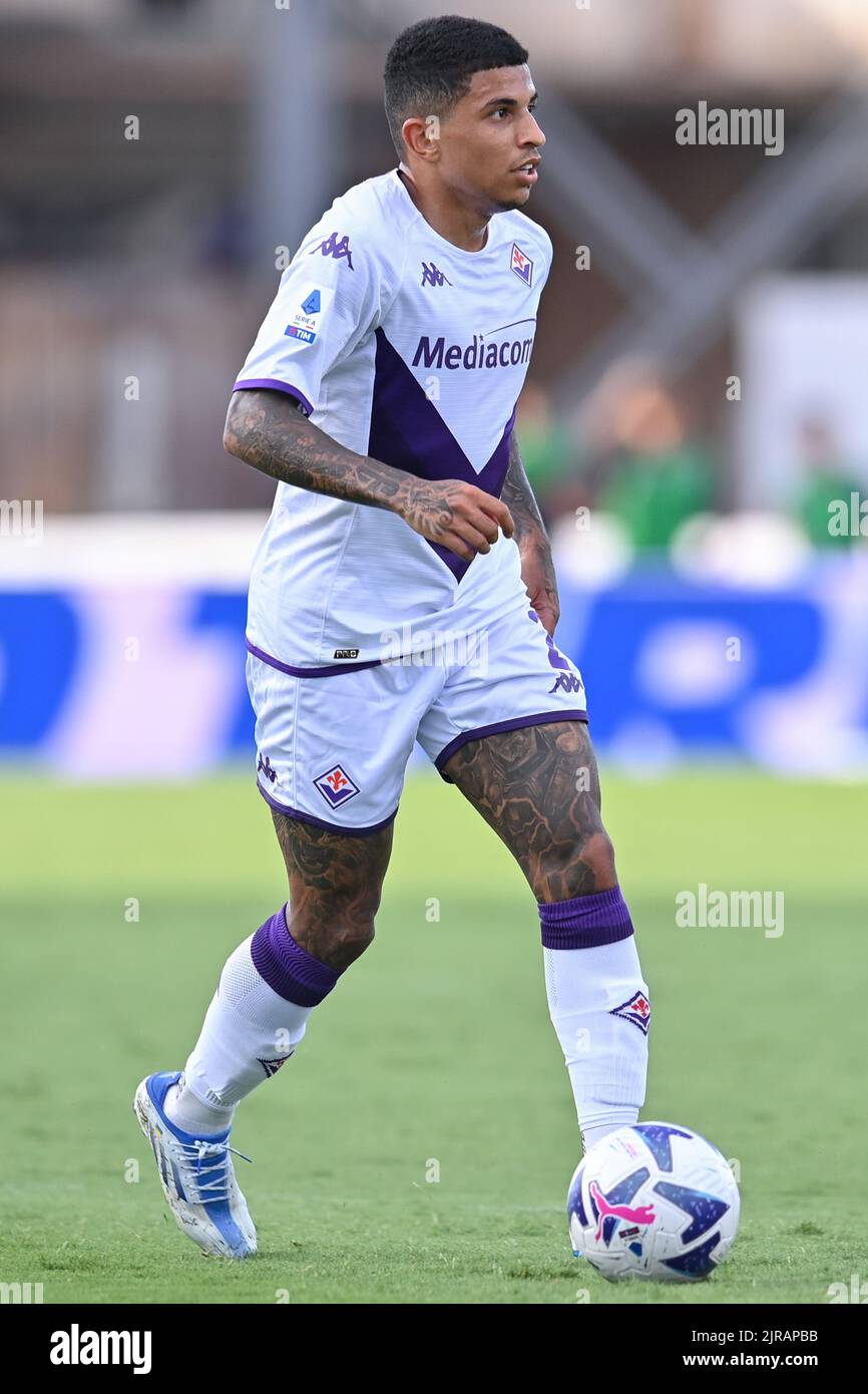 Florence, Italy. 03rd Apr, 2022. Nicolas Gonzalez (ACF Fiorentina)  celebrates after scoring a goal during ACF Fiorentina vs Empoli FC, italian  soccer Serie A match in Florence, Italy, April 03 2022 Credit