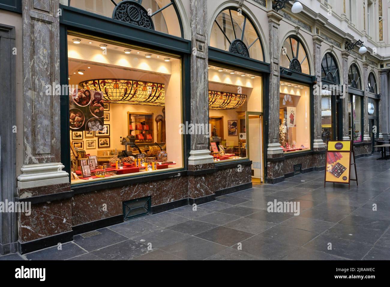 Royal Saint-Hubert Galleries, Queen’s Gallery, Ilot Sacre, Brussels, Belgium Stock Photo