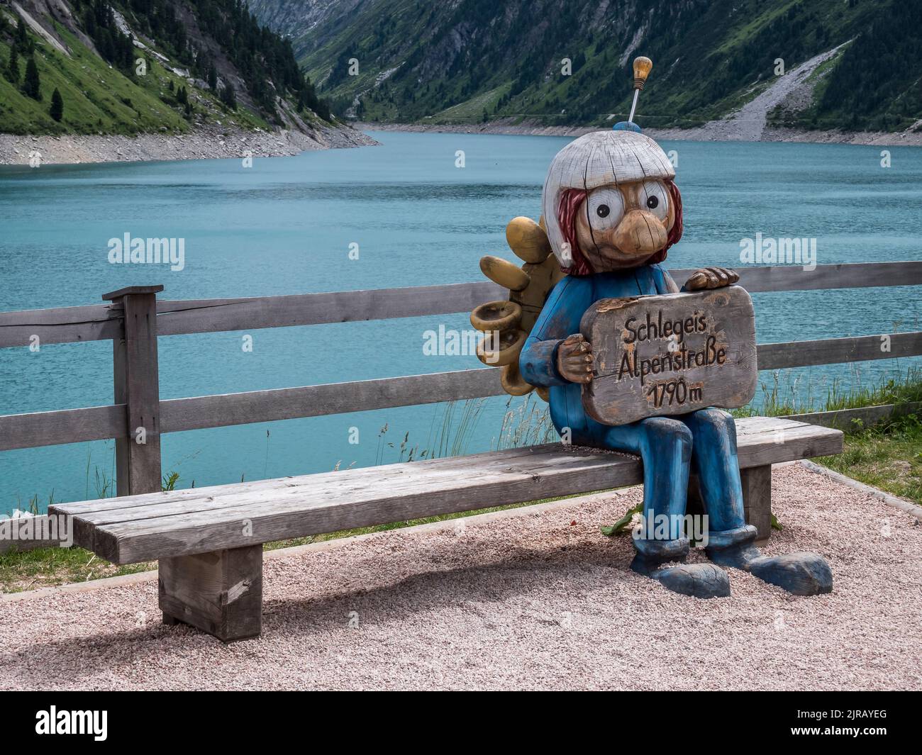 This is the Schlegeis Stausee hydroelectric reservoir at the head of the Zamsergrund valley near the resort town of Mayrhofen in the Zillertal Alps Stock Photo