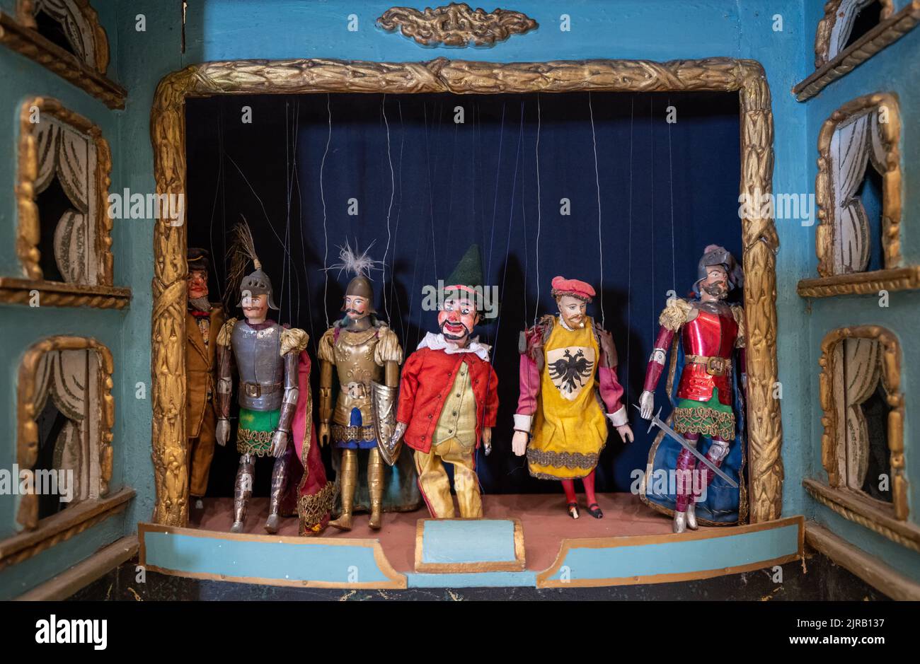 Munich, Germany. 25th July, 2022. A historic puppet theater from circa 1870 stands next to the
