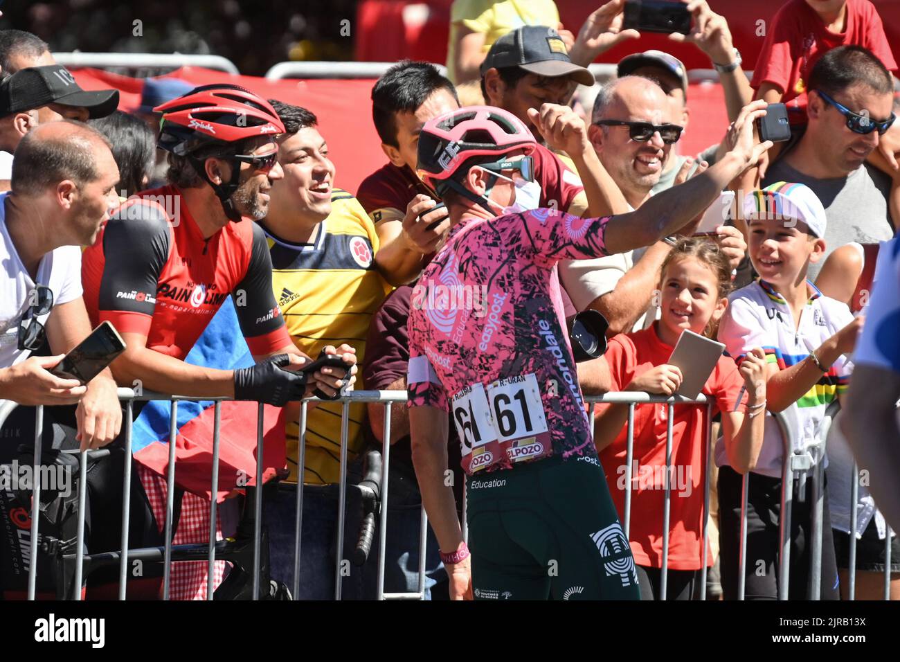 Colombian Rigoberto Uran of EF Education-EasyPost at the start of the fourth stage of the 2022 edition of the 'Vuelta a Espana', Tour of Spain cycling race, 152,5 km from Vitoria-Gasteiz to Laguardia, Spain, Tuesday 23 August 2022. BELGA PHOTO DAVID STOCKMAN Stock Photo