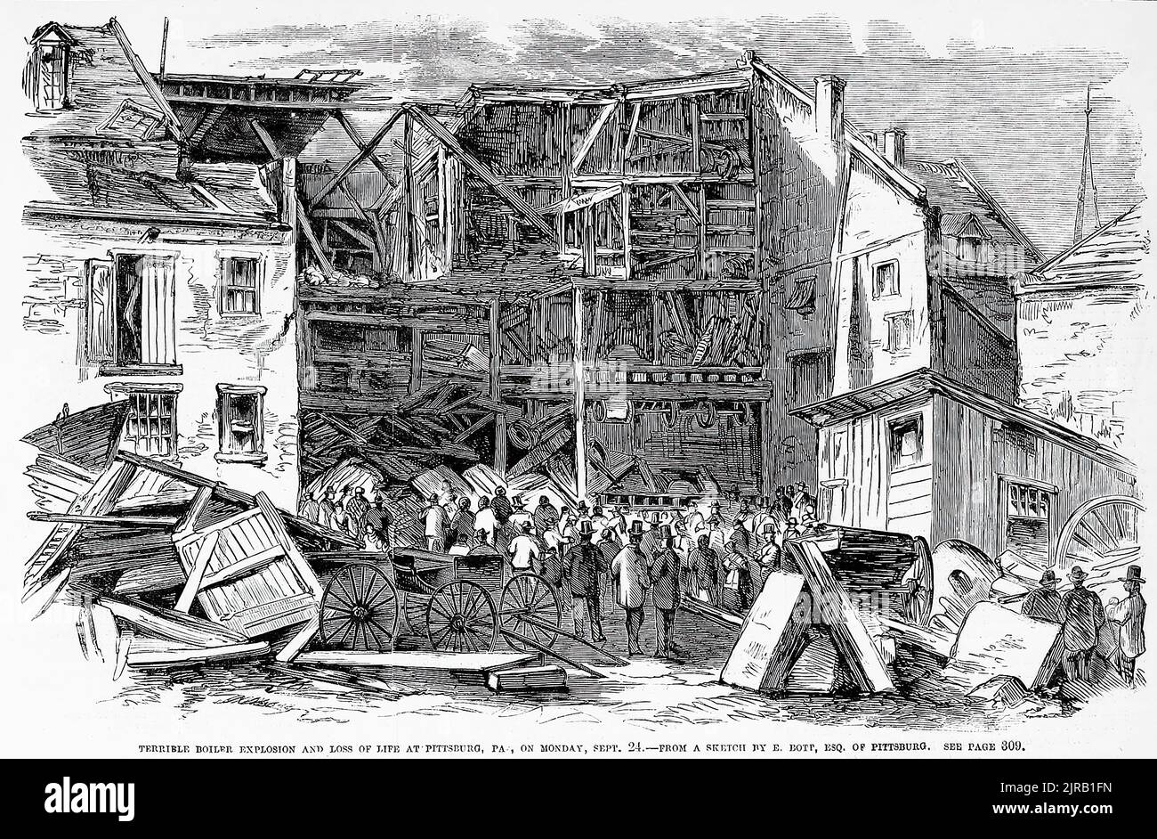 Terrible boiler explosion and loss of life at machine and marble works