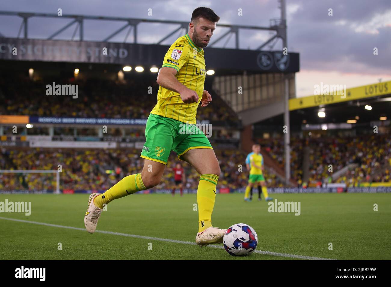 Grant Hanley of Norwich City - Norwich City v Millwall, Sky Bet Championship, Carrow Road, Norwich, UK - 19th August 2022  Editorial Use Only - DataCo restrictions apply Stock Photo