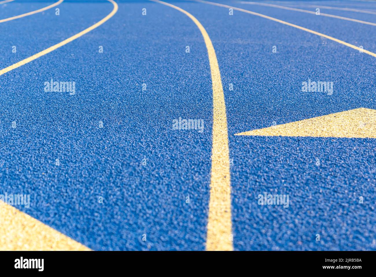 Inspiring close up of the start of an exchange zone on a new blue