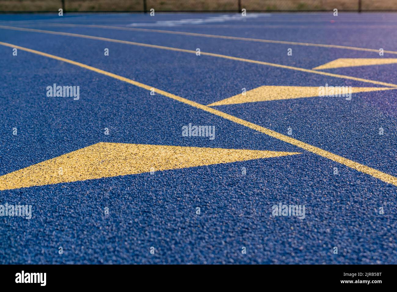 Inspiring close up of the start of an exchange zone on a new blue