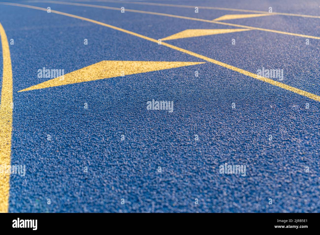 Inspiring close up of the start of an exchange zone on a new blue