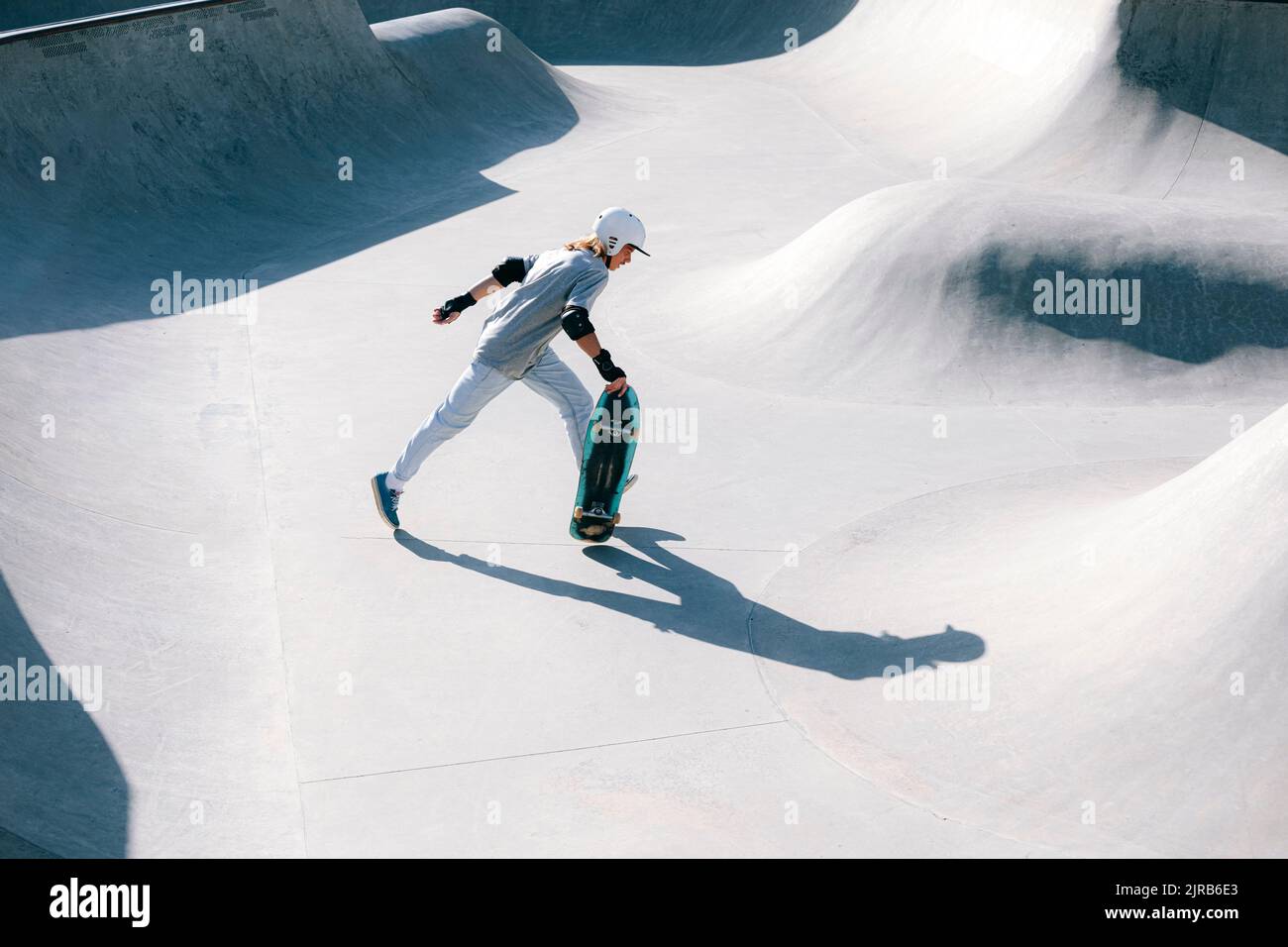 Skateboarding helmet skatepark hires stock photography and images Alamy
