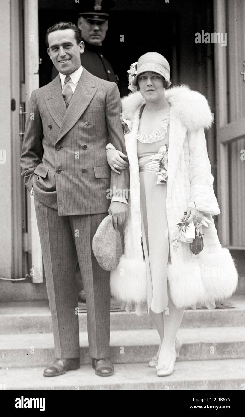 American movie actor Harold Lloyd and his wife Mildred Davis 1925. Stock Photo