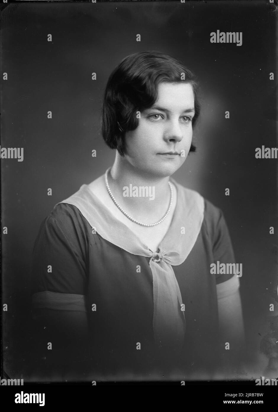 Miss Dormer, 3 December 1930, Wellington, by Cuba Photographic Studio. Stock Photo
