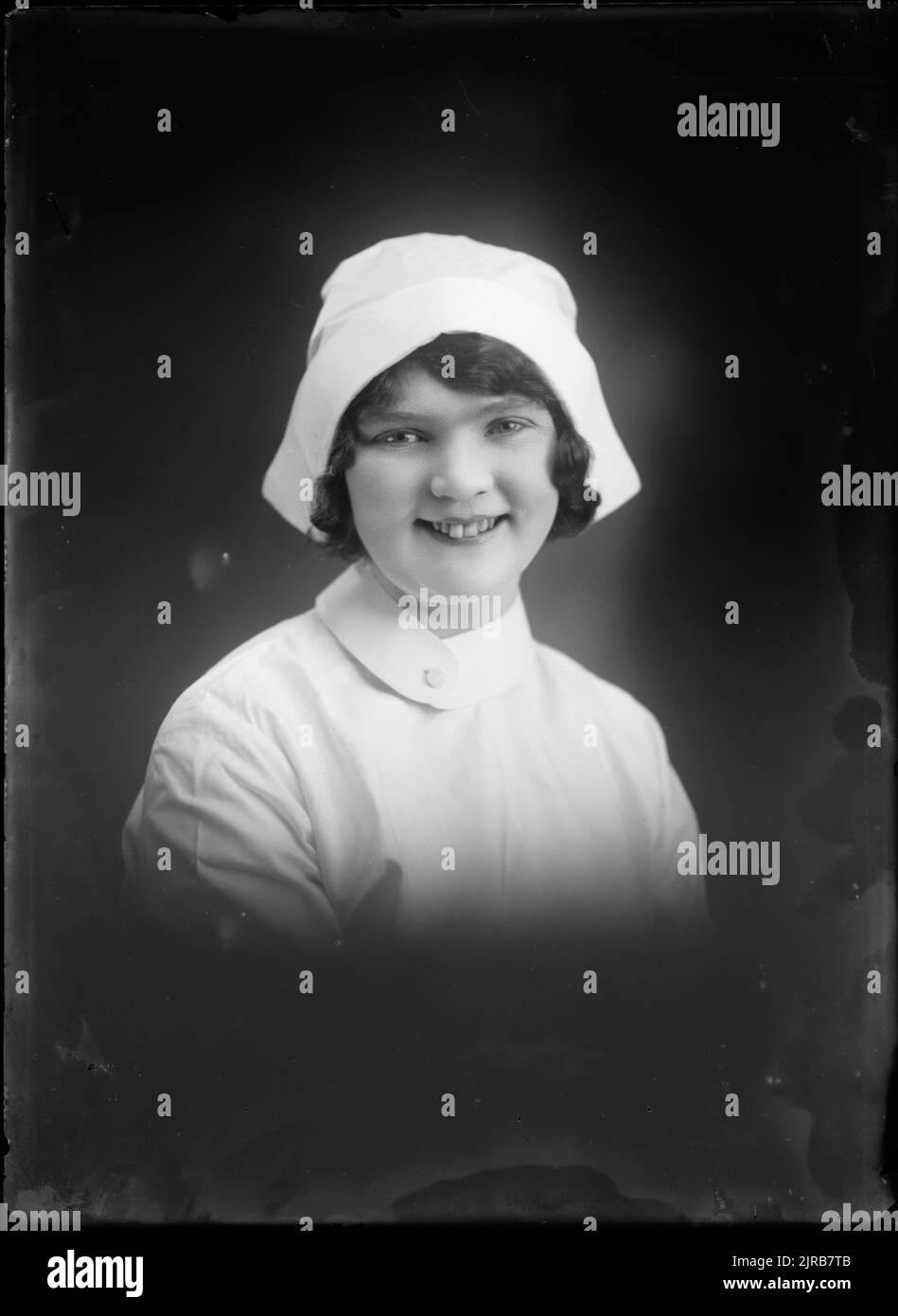 Woman, inscribed Miss Jorgenson 1/2 doz PC 6x8 in Oils, circa 1920, Wellington, by Berry & Co. Stock Photo