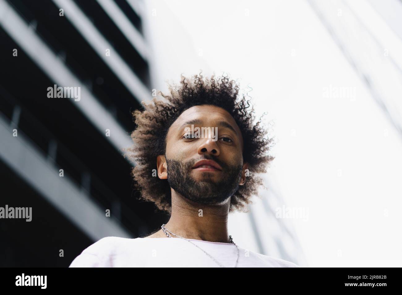 Bearded man with curly hair hi-res stock photography and images - Alamy