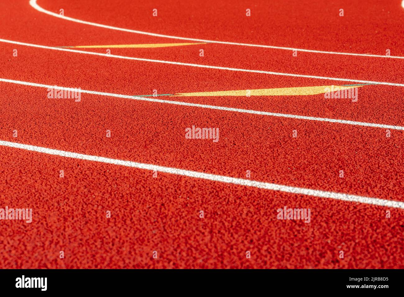 Inspiring close up of the start of an exchange zone on a new red