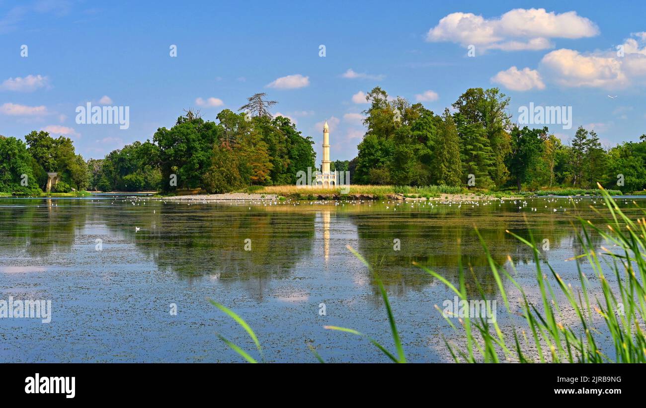 Minaret in Lednicko - valticky areal in Czech republic during beautiful  springtime day Stock Photo - Alamy