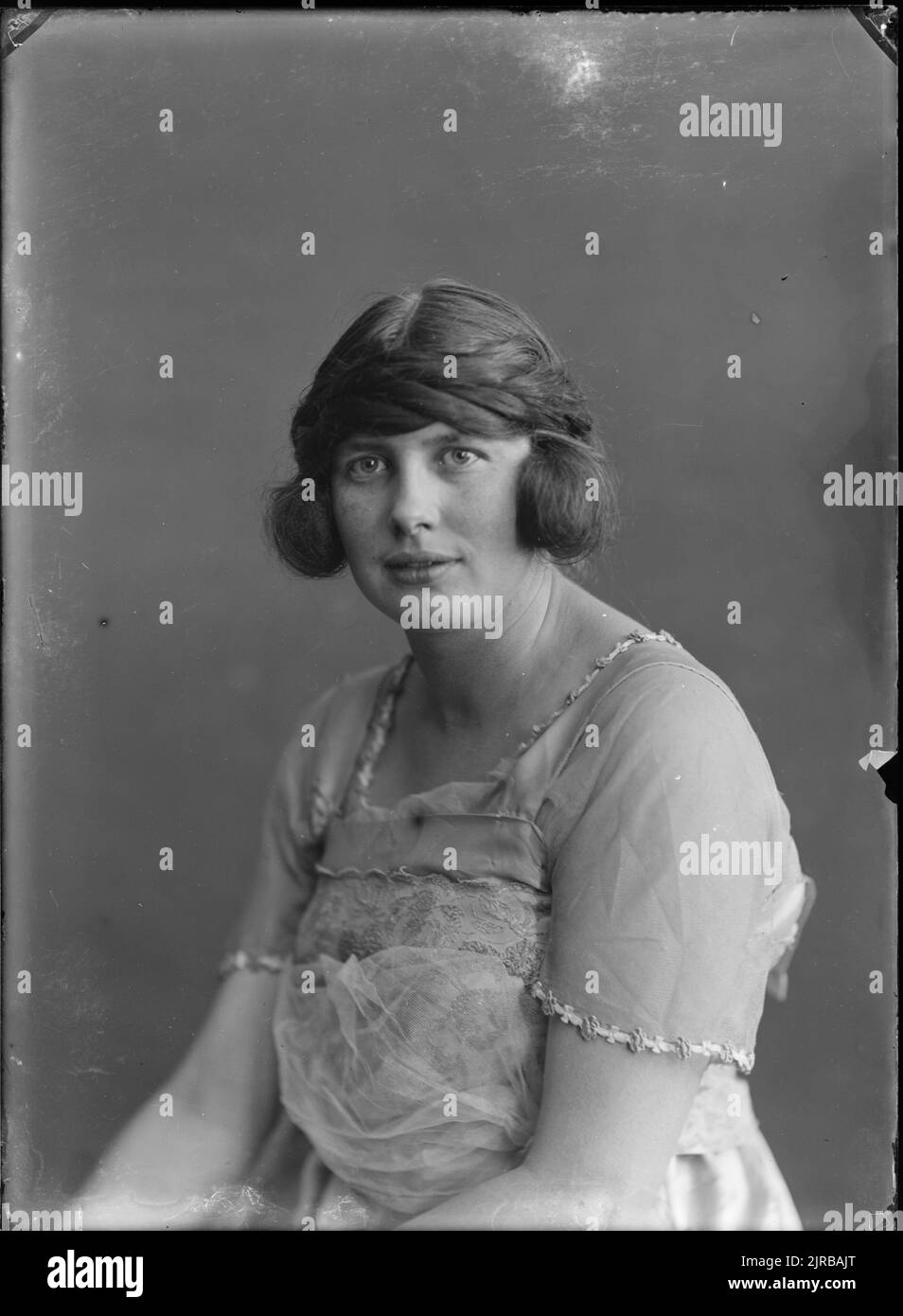 Portrait of a young woman, circa 1920, Wellington, by Berry & Co Stock ...