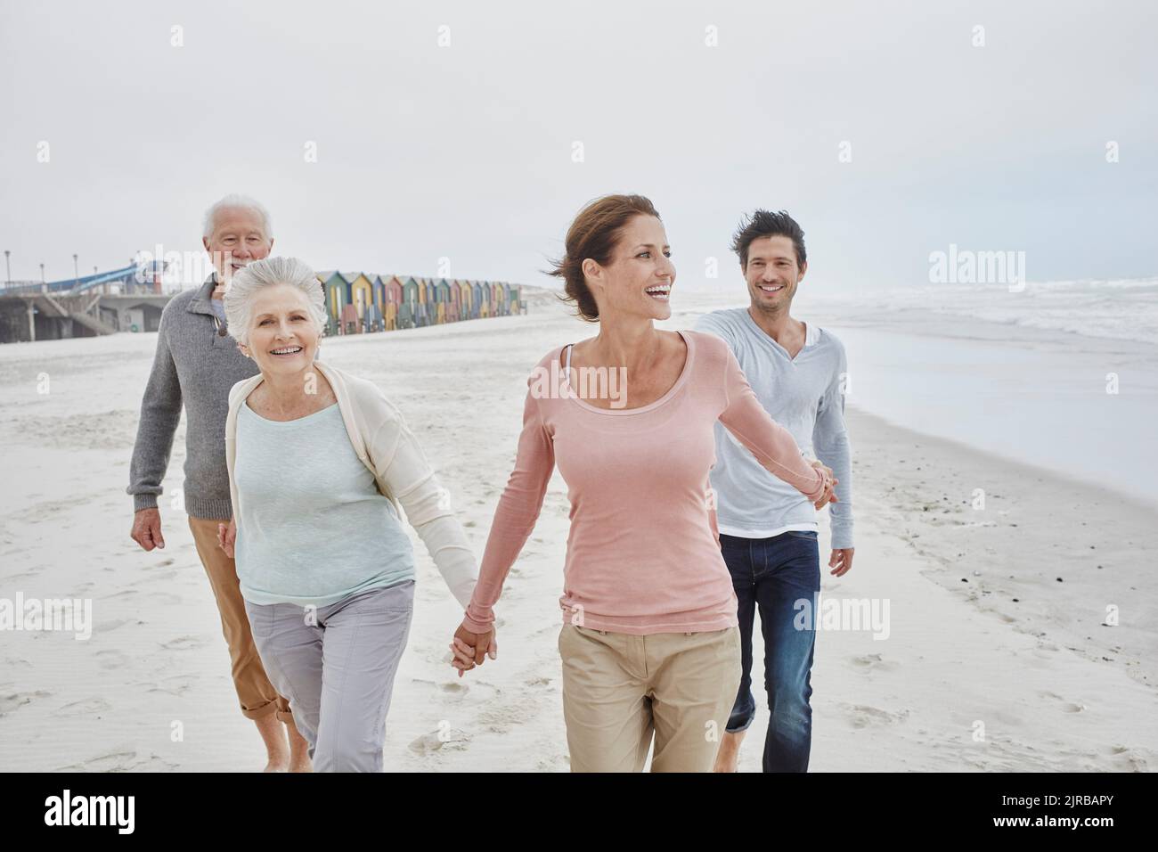 Group women beach walking mature hi-res stock photography and images ...