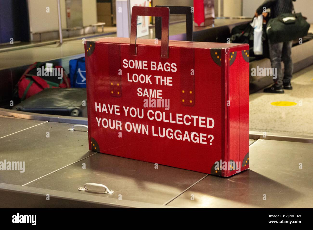 Suitcase airport Dublin airport luggage belt, Dublin, Ireland Stock Photo