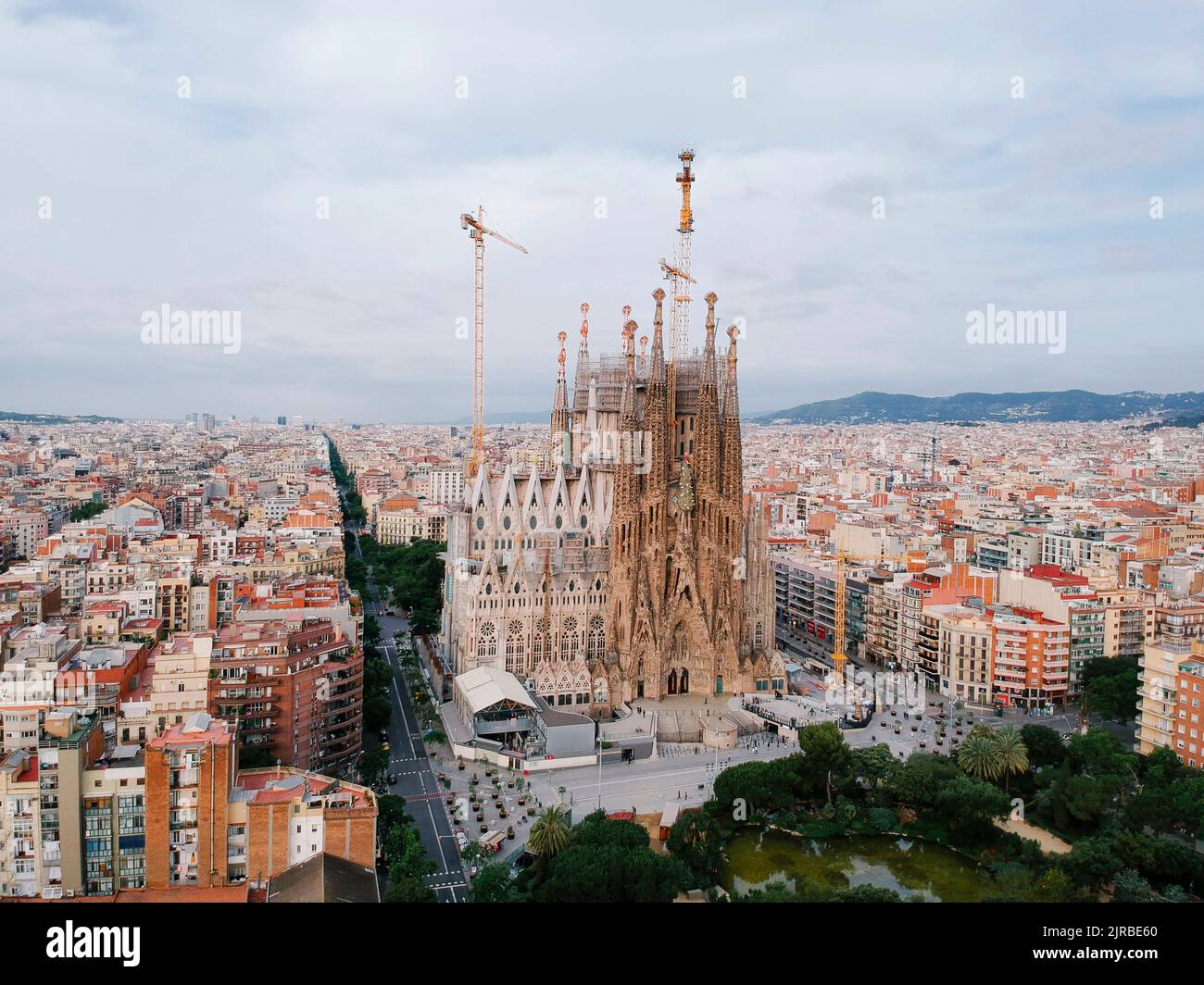 Spain Catalonia Barcelona Aerial View Of Sagrada Familia Basilica Stock Photo Alamy Spain Catalonia Barcelona Aerial View Of Sagrada Familia Basilica Stock Photo Alamy