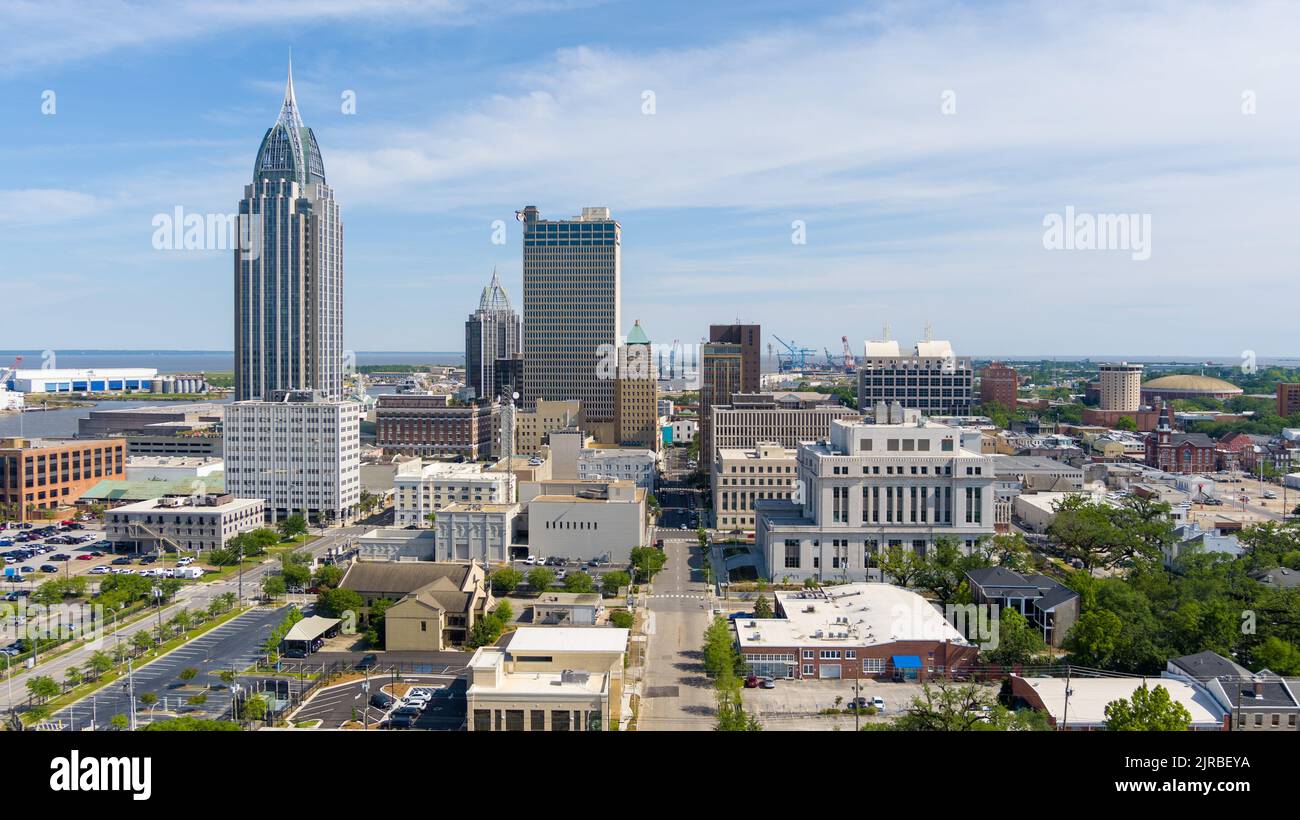 The downtown Mobile, Alabama waterfront skyl Stock Photo Alamy