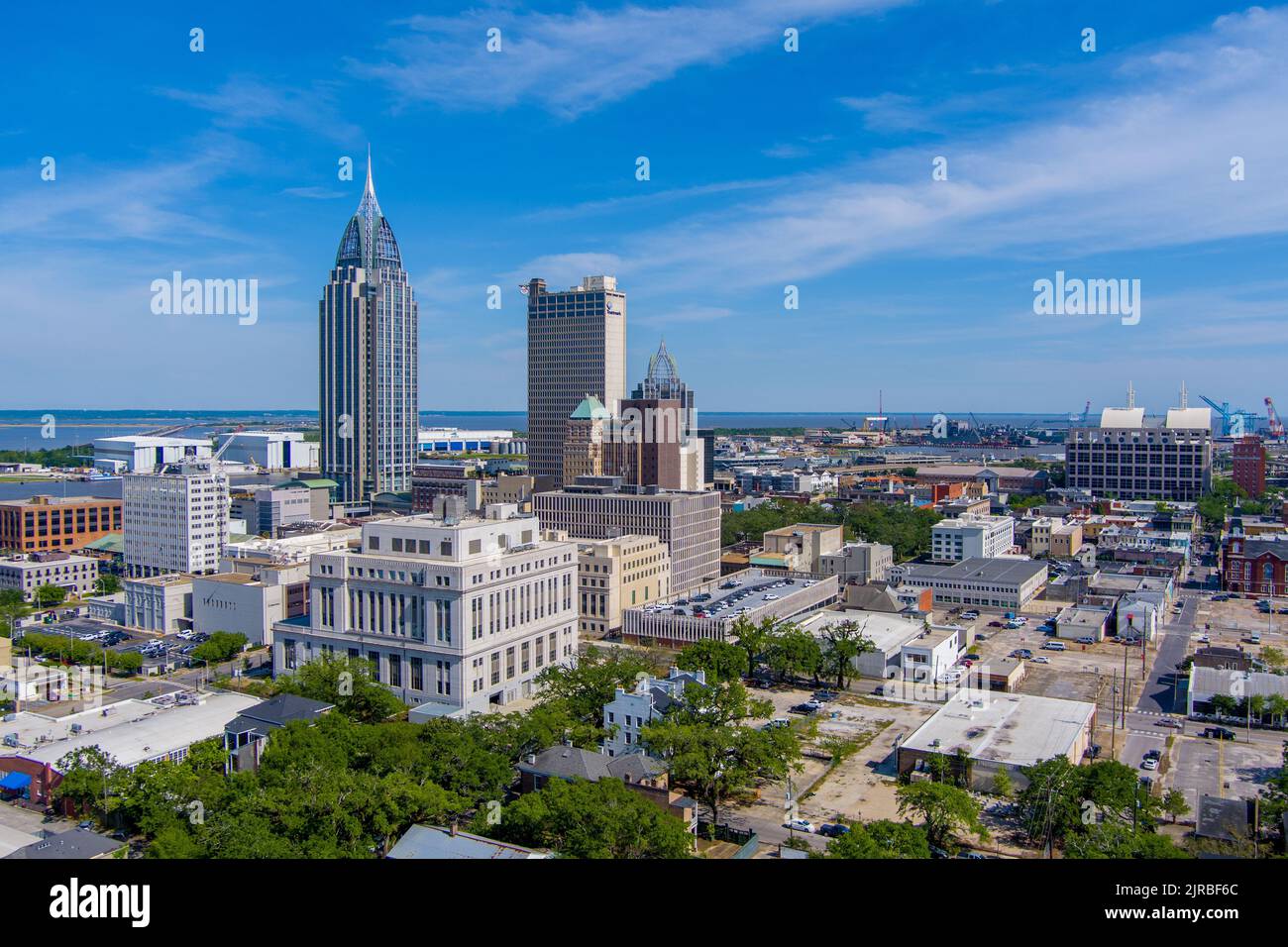 The downtown Mobile, Alabama waterfront skyl Stock Photo - Alamy