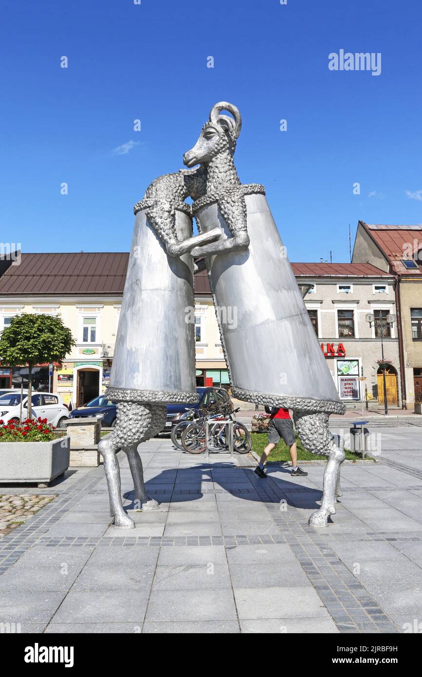 The monument portraying a dancing lambs in Nowy Targ, Poland Stock Photo -  Alamy