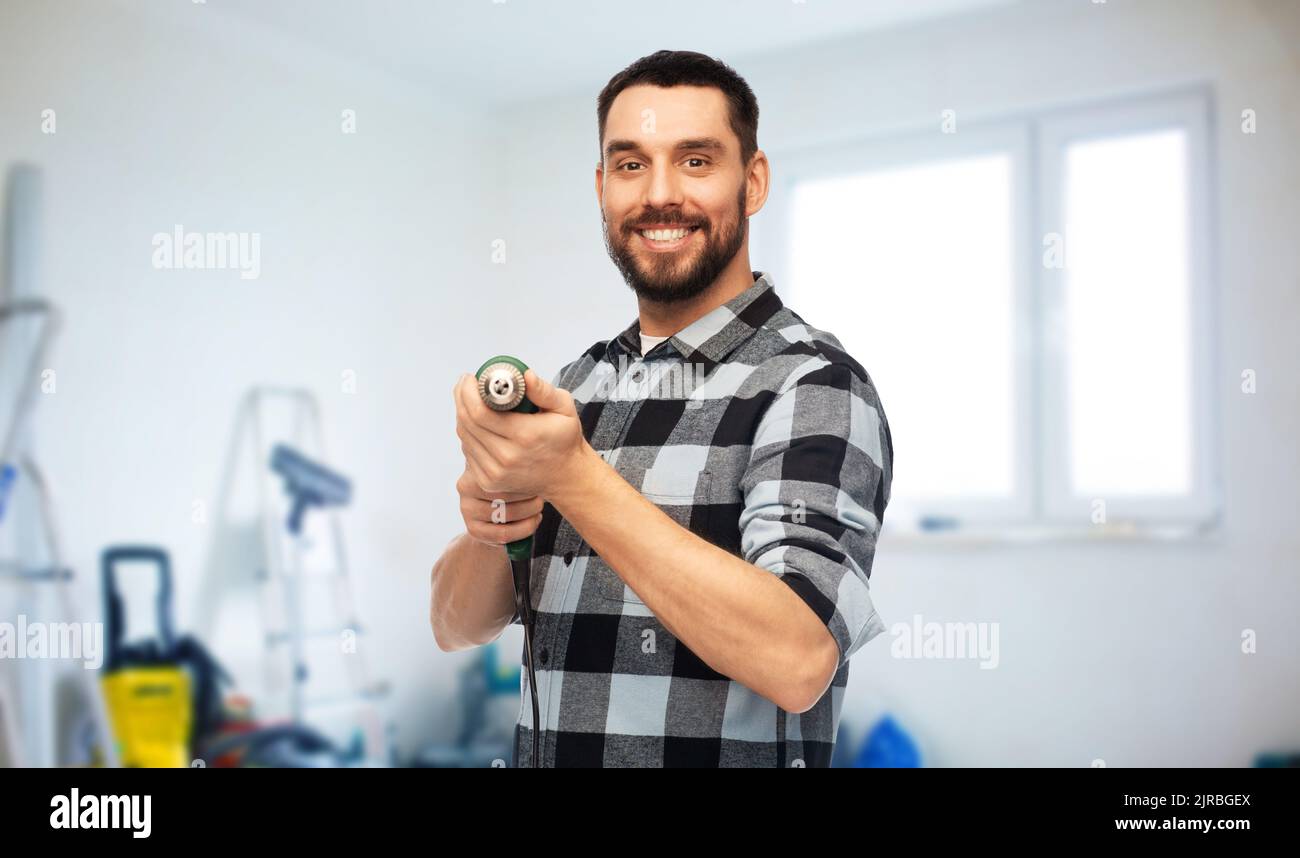 Happy builder man smiling hi-res stock photography and images - Alamy