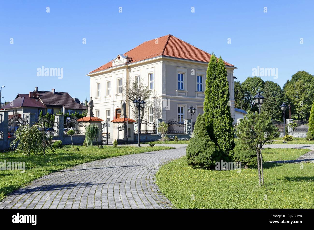 Public library in Sulkowice, Poland. Stock Photo