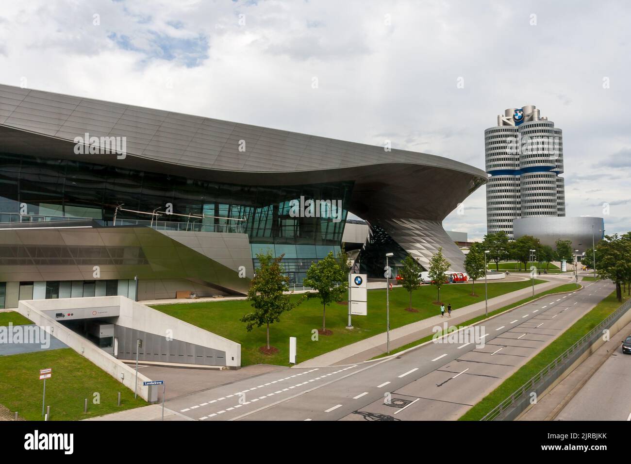 BMW (Bayerische Motoren Werke) Headquarters, exterior view of the ...