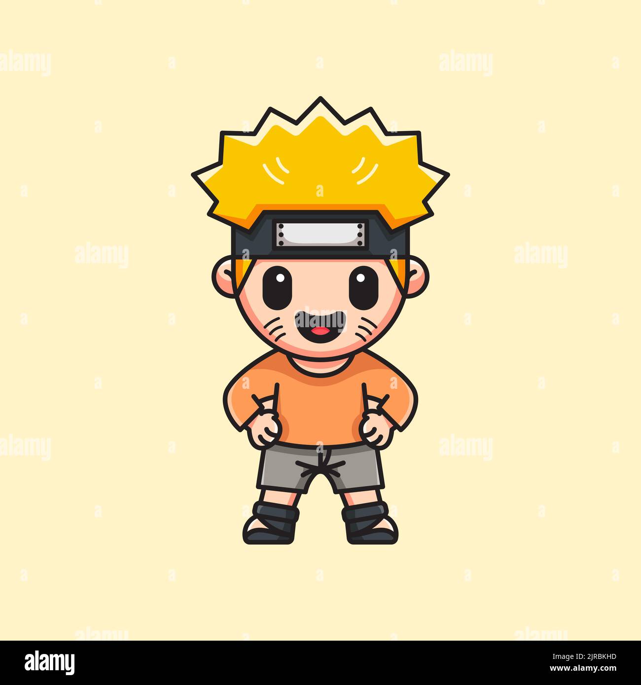 CUTE BOY JAPANESE NINJA Stock Vector