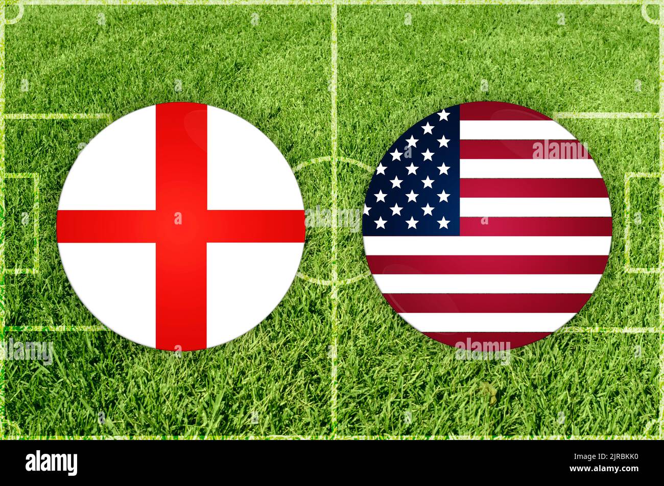 Illustration for Football match England vs Usa Stock Photo Alamy