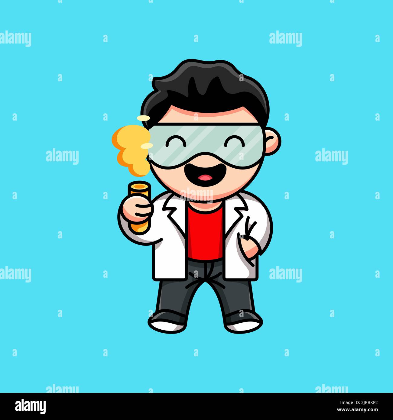 cute laboratory for sticker, mascot and print design Stock Vector Image ...