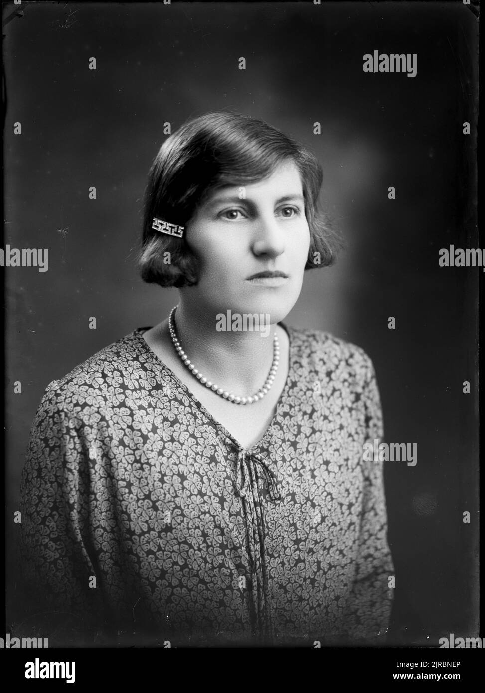 Miss Friskin, 23 July 1930, Wellington, by Cuba Photographic Studio. Stock Photo