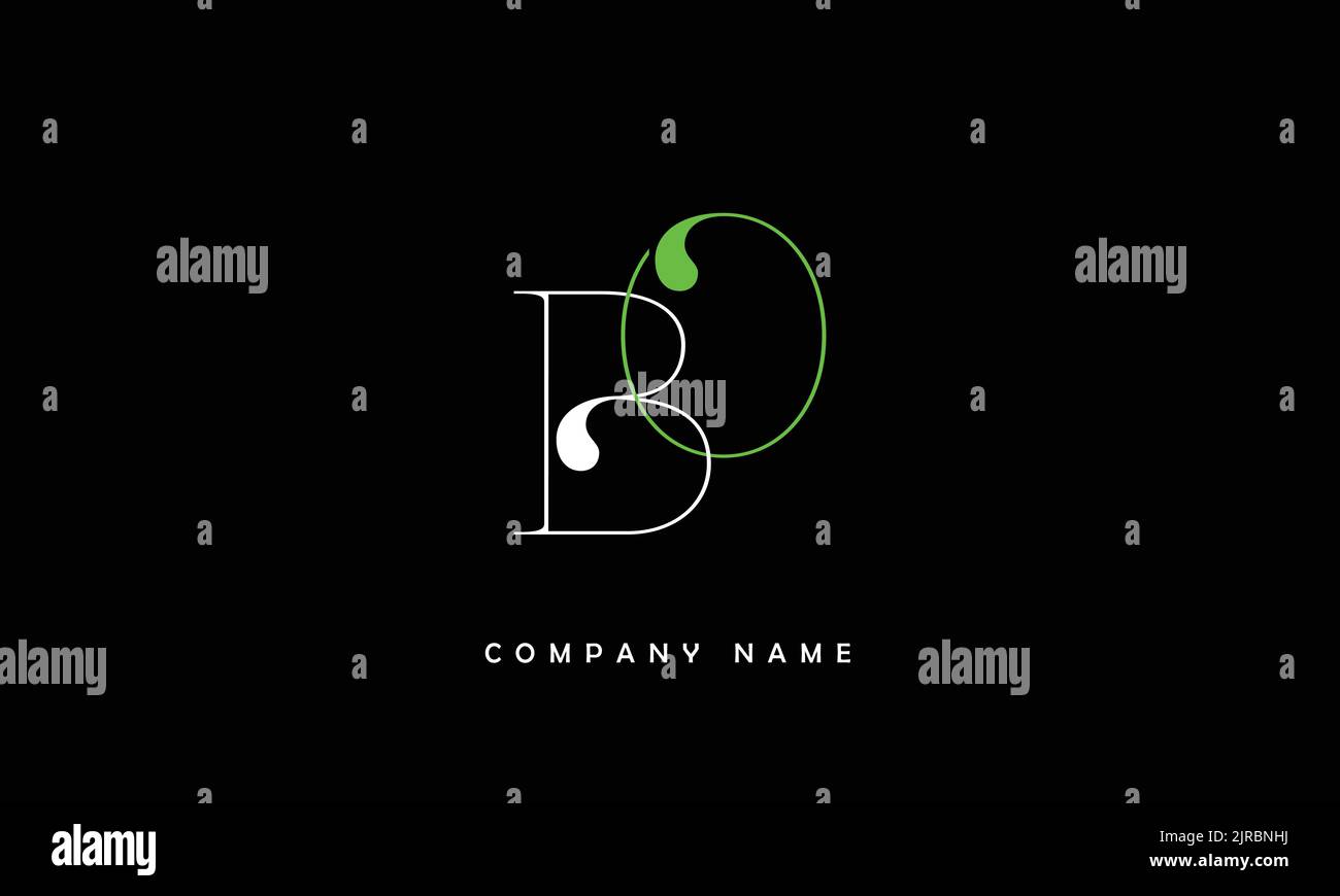 BO, OB Abstract Letters Logo Monogram Stock Vector
