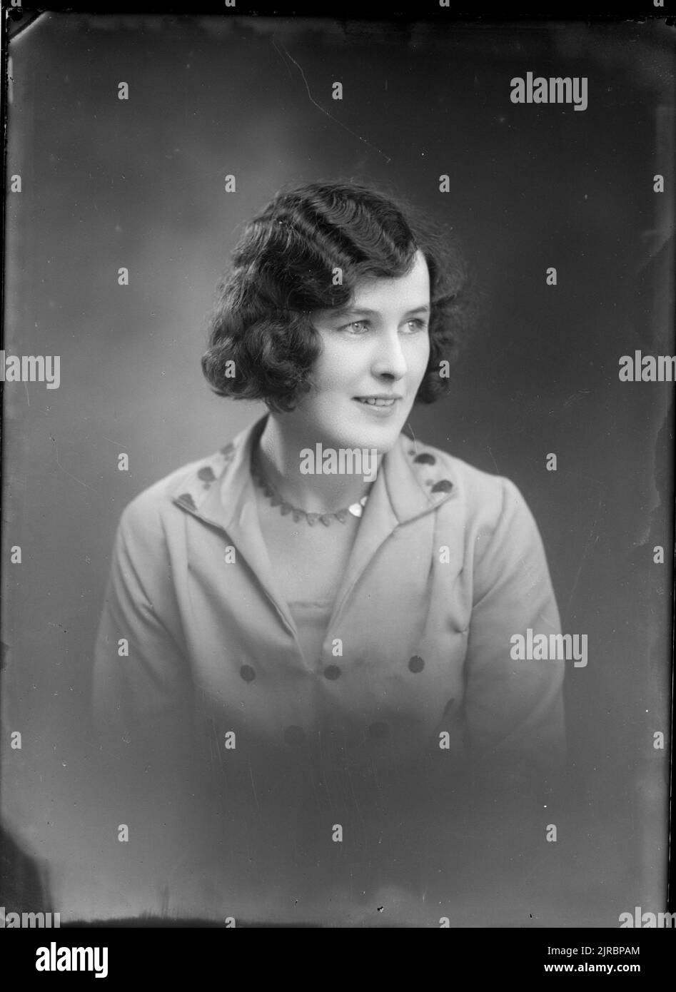 Miss Douglas, 1 August 1930, Wellington, by Cuba Photographic Studio. Stock Photo