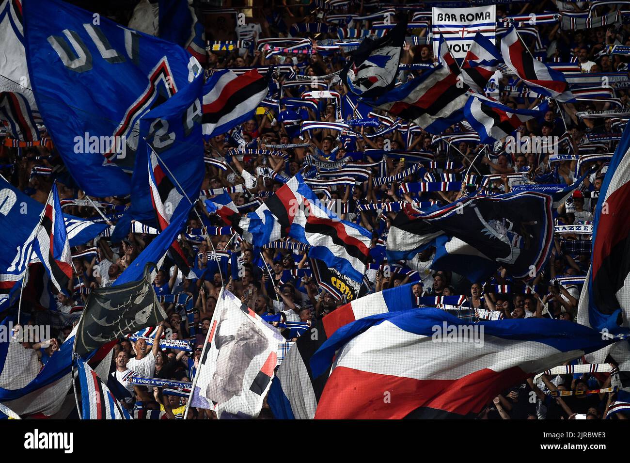 Genoa, Italy. 30 April 2022. Antonio Candreva of UC Sampdoria in action  during the Serie A football match between UC Sampdoria and Genoa CFC.  Credit: Nicolò Campo/Alamy Live News Stock Photo - Alamy