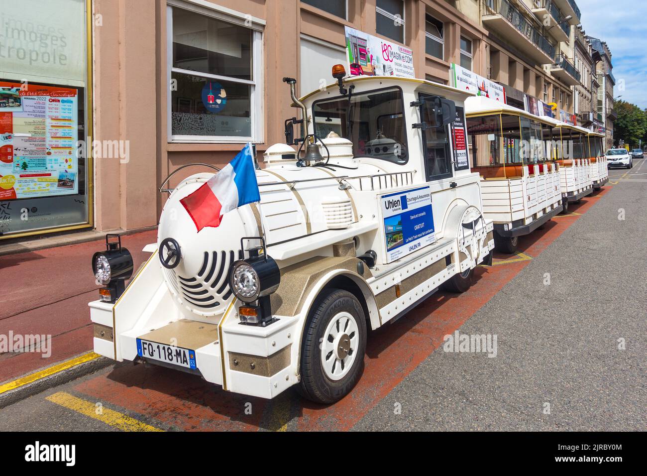 'Petit Train' transport for tourist sightseeing - Limoges, Haute-Vienne ((87), France. Stock Photo