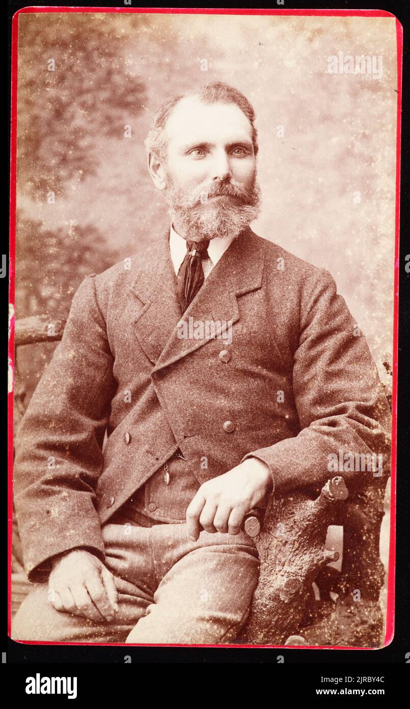 Portrait of a man, 1880s, Wellington, by James Bragge. Stock Photo