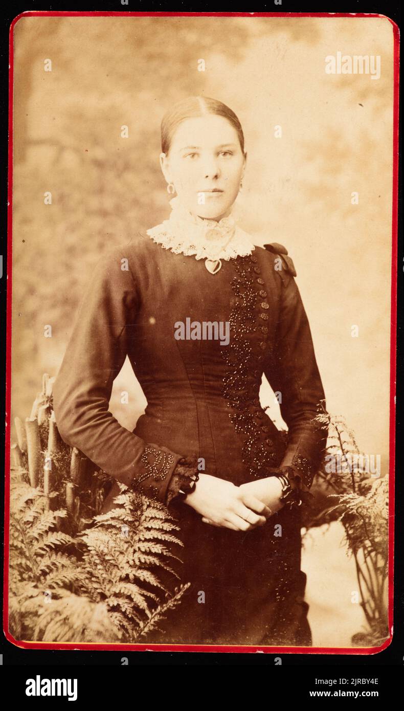 Portrait of a woman, 1880s, Wellington, by James Bragge. Stock Photo